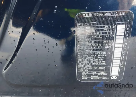 2019 Infiniti Qx50 Essential из США, поврежденный, VIN 3PCAJ5M12KF133087